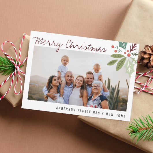 Foto Holiday Berry Foliage kerstbeweging Aankondiging