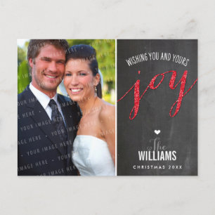 FOTO HOLIDAY CARD-karton, glitter, rood Feestdagenkaart