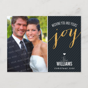 FOTO HOLIDAY CARD-karton glitter zwart goud Feestdagenkaart