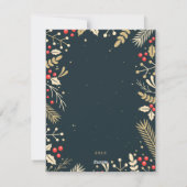 FOTO HOLIDAY | Gouden kerst Holly & Berries Feestdagenkaart (Achterkant)