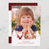 FOTO HOLIDAY KAART | Buffalo Check Santa Flannel (Voorkant / Achterkant)