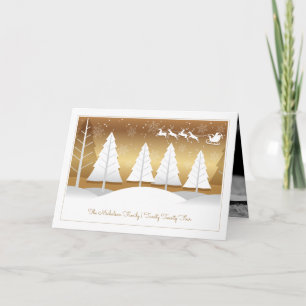 FOTO HOLIDAY KAART Golden Santa Claus-vlucht