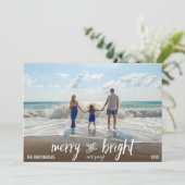 FOTO HOLIDAY-KAART | Kerstkerst in strand Feestdagenkaart (Staand voorkant)