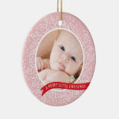 FOTO HOLIDAY ORNAMENT schattig winterbladerroze (Rechts)