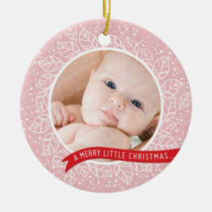 FOTO HOLIDAY ORNAMENT schattig winterbladerroze