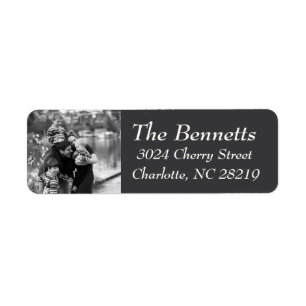 Foto Holiday Return Address Labels: Chalkboard Etiket