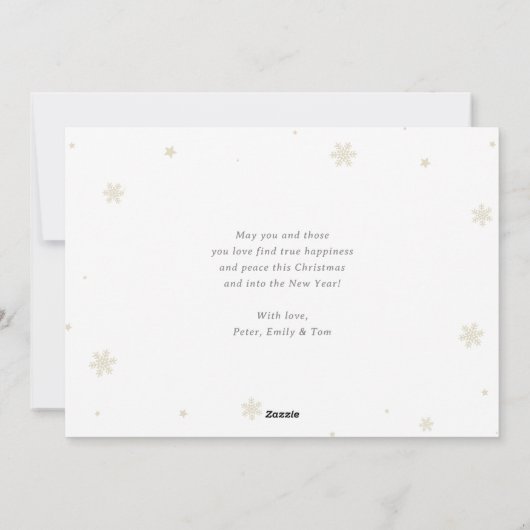 Foto Holly Berries Script Merry Christmas Kaart (Achterkant)