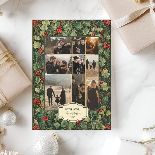 Foto  Holly Christmas Feestdagenkaart