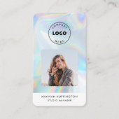 Foto Holographic van Logo QR Code Employee Visitekaartje (Voorkant)