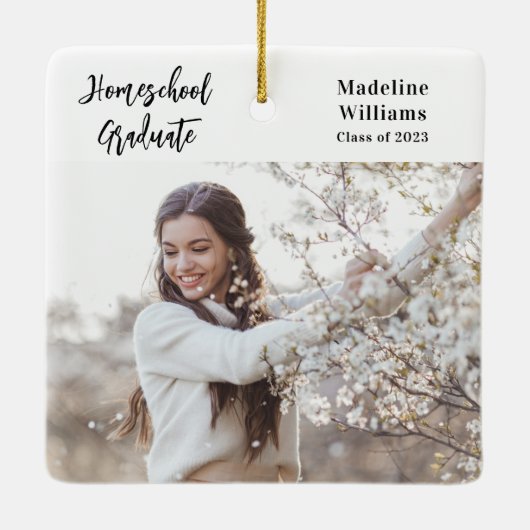 Foto Homeschool Afstuderen Keramisch Ornament (Achterkant)