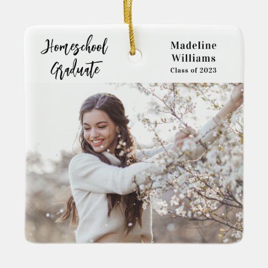 Foto Homeschool Afstuderen Keramisch Ornament (Voorkant)