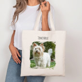 Foto Hond Huisdier met naam Tote Bag