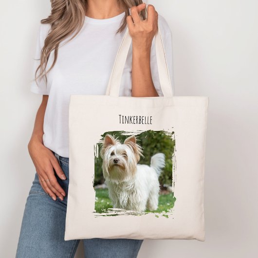 Foto Hond Huisdier met naam Tote Bag