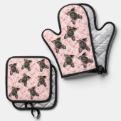 Foto Hond Kat Custom Gezicht Portret Ovenwant & Pannenlap Set (Voorkant / Achterkant)