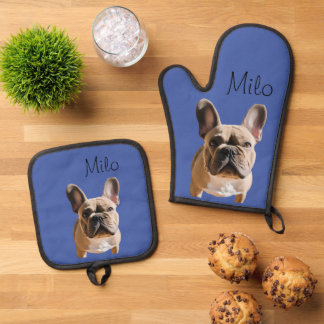 Foto Hond Kat Custom Monogram Ovenwant & Pannenlap Set