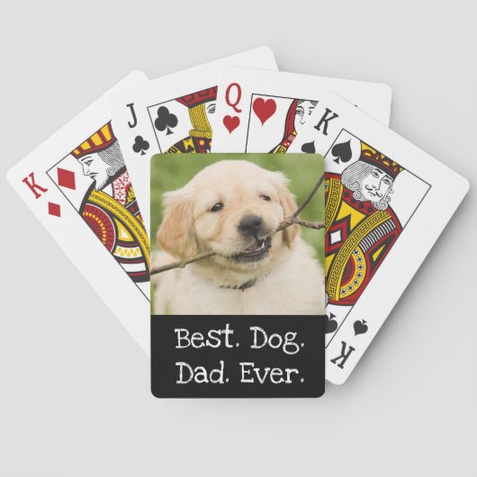 Foto Hond Persoonlijke Beste Vader Hond Ooit Zwart Pokerkaarten (Achterkant)