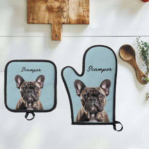 Foto Hondenkat Maatwerk Monogram Ovenwant & Pannenlap Set