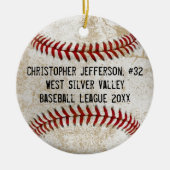 Foto  Honkbal Dubbelzijdige Kinder Jongens Keramisch Ornament (Voorkant)