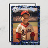 Foto Honkbal Kaarten Verjaardagsfeestuitnodiging (Voorkant / Achterkant)