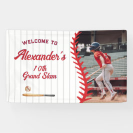 Foto honkbal spel thema kind tiener verjaardagsfee spandoek