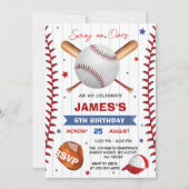 Foto Honkbal Verjaardag Uitnodiging (Voorkant)