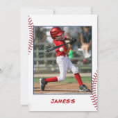 Foto Honkbal Verjaardag Uitnodiging (Achterkant)