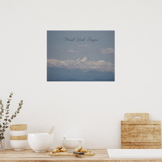 Foto Hood Oregon Blue Clouds Poster (Keuken)