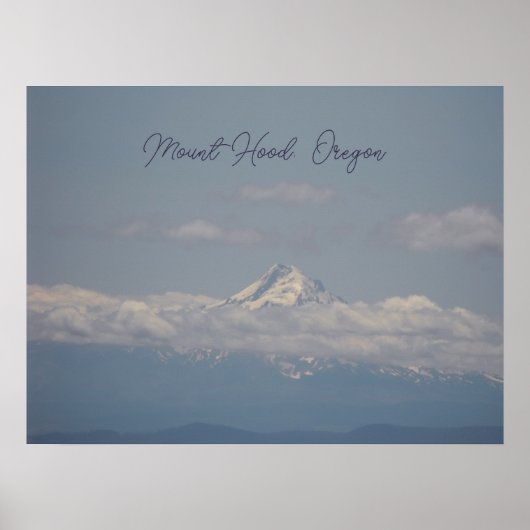 Foto Hood Oregon Blue Clouds Poster (Voorkant)