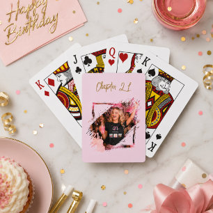 Foto Hoofdstuk 21 Roze verjaardagsfeest cadeautje Pokerkaarten