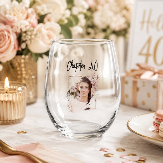 Foto Hoofdstuk 40 verjaardag Wijnglas Zonder Voet