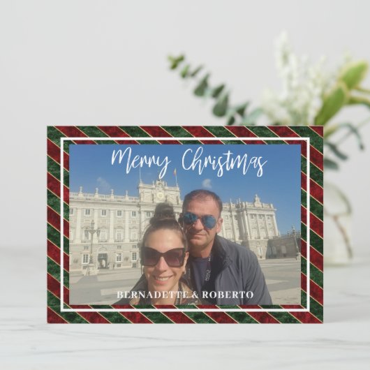 Foto Horizontale Kerst Flat Holid Feestdagenkaart (Staand voorkant)