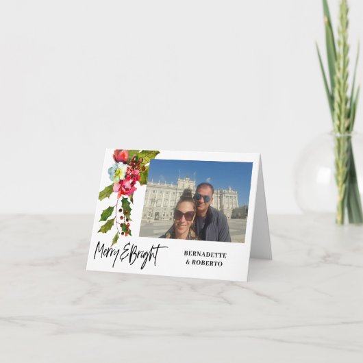 Foto Horizontale Kerstflat Feestdagen Kaart (Voorkant)