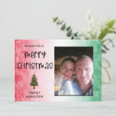 Foto Horizontale Kerstflat Feestdagenkaart (Staand voorkant)