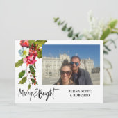 Foto Horizontale Kerstflat Feestdagenkaart (Staand voorkant)