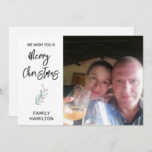 Foto Horizontale Kerstflat Feestdagenkaart (Voorkant / Achterkant)