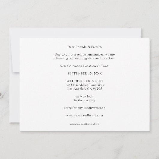 Foto - Horizontale wijziging van de datum Kaart (Achterkant)