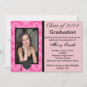 Foto: Hot Pink Camouflage Afstuderen Uitnodiging (Voorkant)