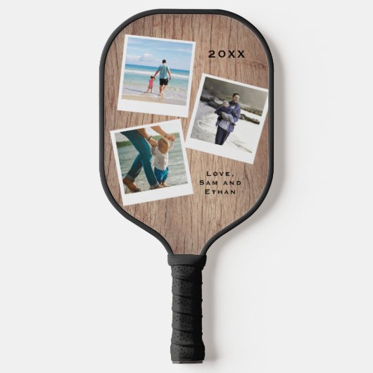 Foto Hout Thema Vaderdag Verjaardag van papa Pickleball Paddle (Voorkant)