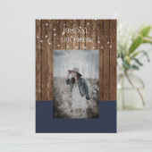 Foto & Houten Lichten Marine Vrijgezellenfeest Kaart (Staand voorkant)