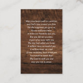 Foto-houten rouwkaart 'Ter liefdevolle herinnering Visitekaartje (Achterkant)