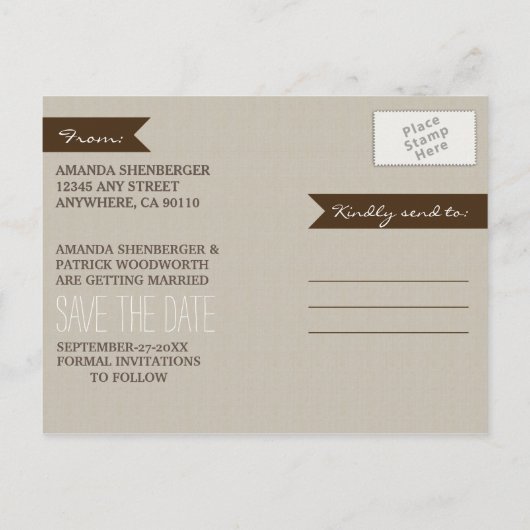 Foto Houten Zonnebloem Bruiloft Save The Date Kaar Aankondigingskaart (Achterkant)