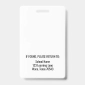 Foto Huischool Docent ID Badge (Achterkant)