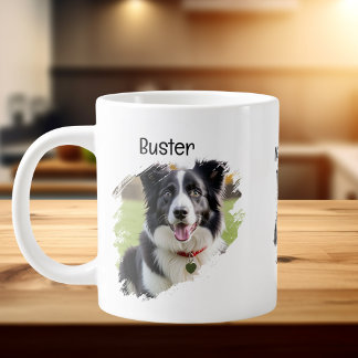 Foto Huisdier Border Collie Personaliseren Grote Koffiekop