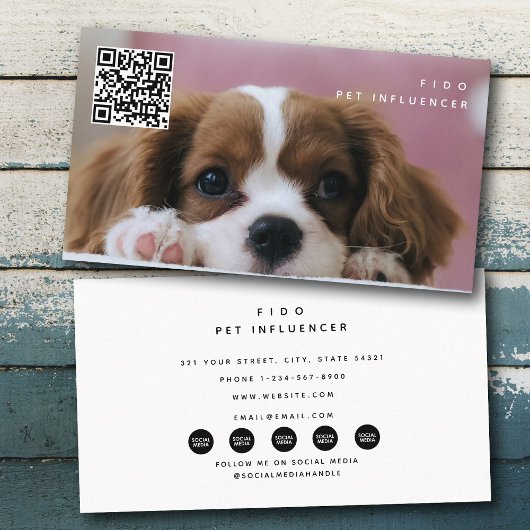 Foto Huisdier Hond Influencer Social Media QR Code Visitekaartje