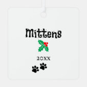 Foto Huisdier Kerst Kat Kitten Naam Metalen Ornament (Achterkant)