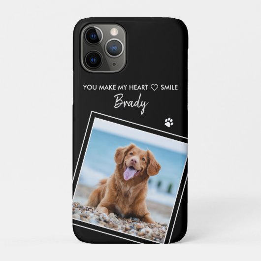 Foto Huisdier Moderne Citaat Zwarte Hond Case-Mate iPhone Case (Achterkant)