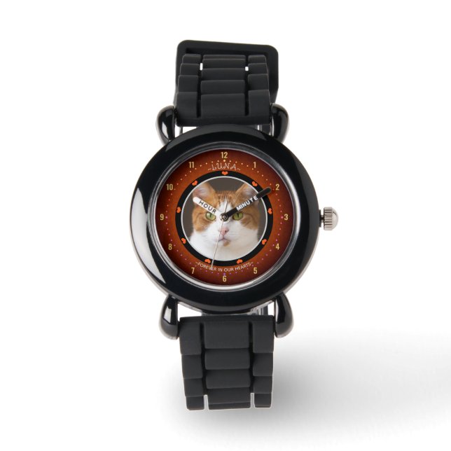 Foto Huisdierherdenking, Kattribute Horloge (Voorkant)