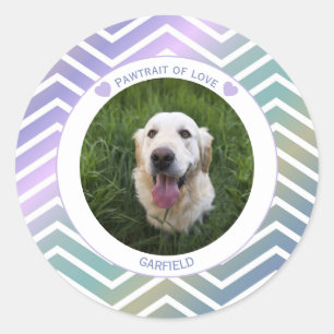 foto huisdierliefhebbers moderne strepen ronde sticker