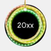 Foto: Hula Hoop kerstlampjaar Keramisch Ornament (Achterkant)