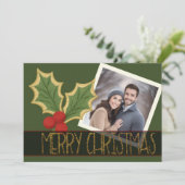 Foto Hulst Bessen Borduurwerk Kerstlint Feestdagenkaart (Staand voorkant)